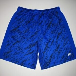 Men Russell Blue Black Camo Basketball Gym Athletic Shorts Medium